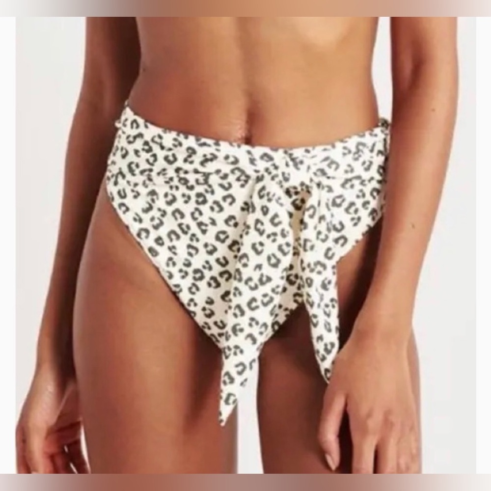 Abercrombie & Fitch Leopard Bikini Bottom - Black and Cream
